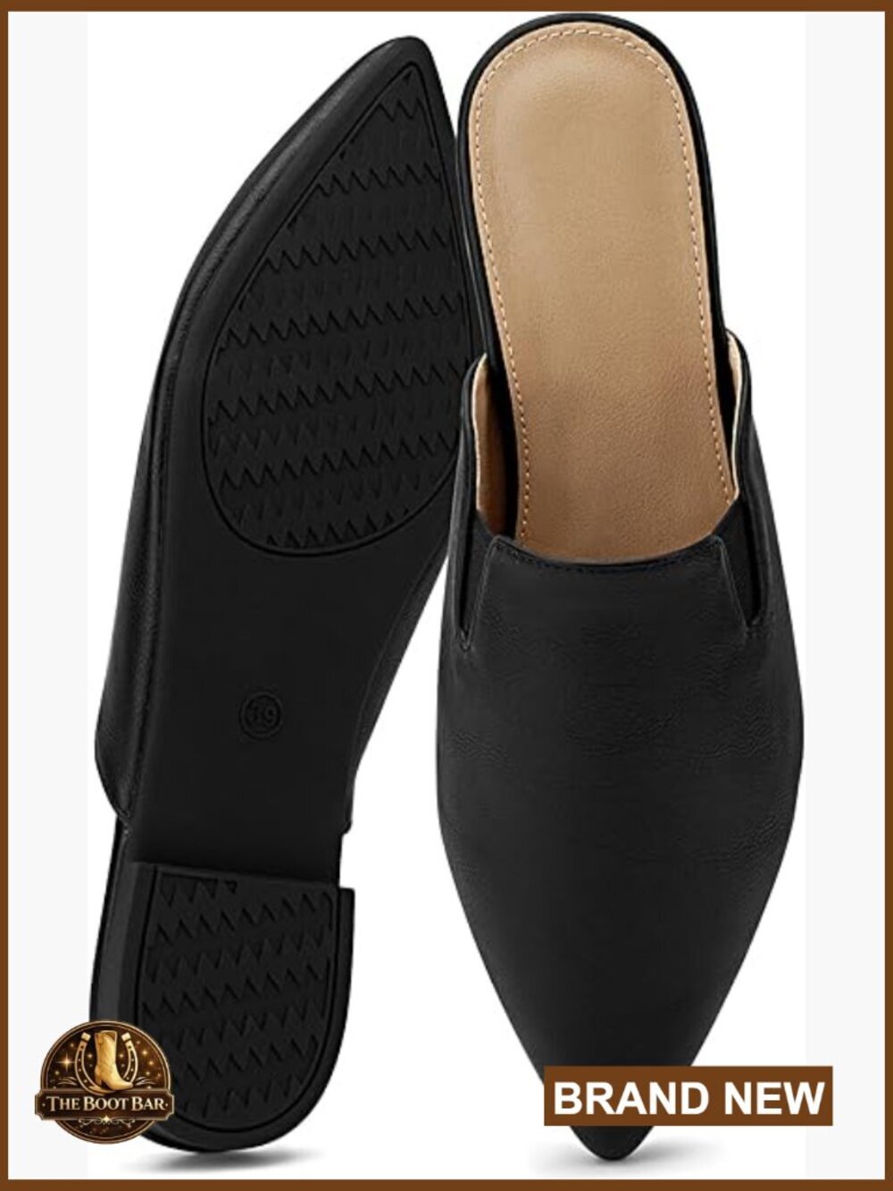 Pointed Toe Slingback Mules - Comfortable Slip On Flats
